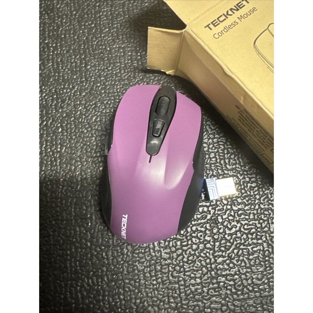 TECKNET Wireless Mouse, 2.4G Ergonomic Computer Mouse, 2600 DPI, Purple Ergon